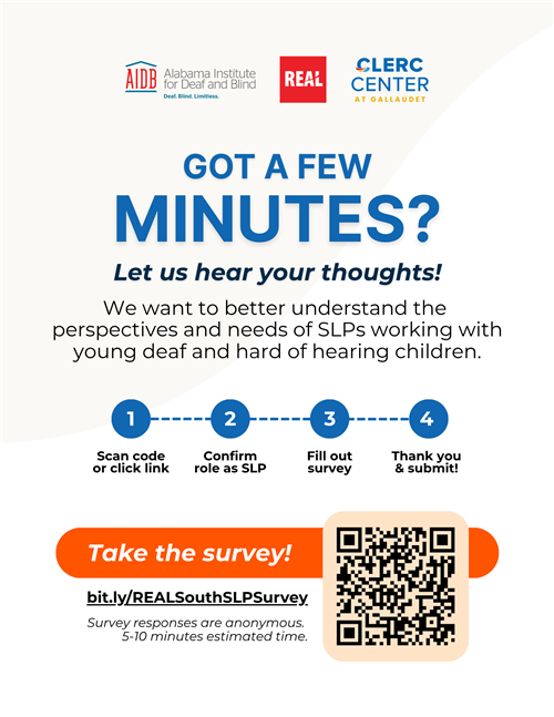 Survey for SLPs flyer with link and qr code